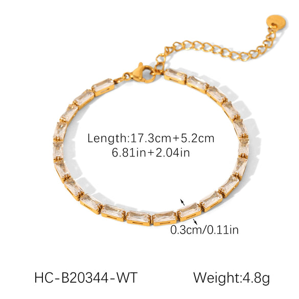 Wholesale Stainless Steel Zircon Heart Shape Flower Geometric Women's Bracelet