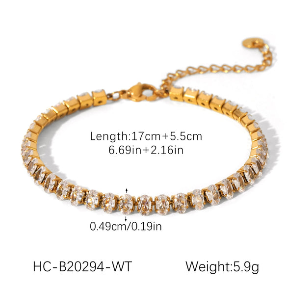 Wholesale Stainless Steel Zircon Heart Shape Flower Geometric Women's Bracelet