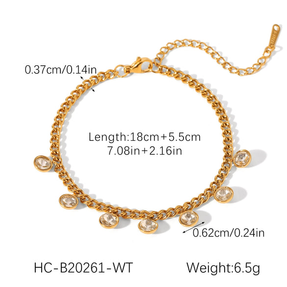Wholesale Stainless Steel Zircon Heart Shape Flower Geometric Women's Bracelet