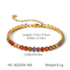 Wholesale Stainless Steel Zircon Heart Shape Flower Geometric Women's Bracelet
