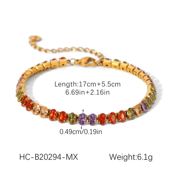 Wholesale Stainless Steel Zircon Heart Shape Flower Geometric Women's Bracelet