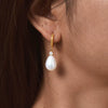 Wholesale Stainless Steel Zircon Imitation Pearl Drop Earrings French Retro Style Electroplated For Ladies