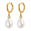 Wholesale Stainless Steel Zircon Imitation Pearl Drop Earrings French Retro Style Electroplated For Ladies