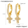 Wholesale 316L Stainless Steel Zircon Inlaid Heart Geometric Electroplated Light Luxury Hollow Earrings For Women