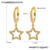 Wholesale 316L Stainless Steel Zircon Inlaid Heart Geometric Electroplated Light Luxury Hollow Earrings For Women