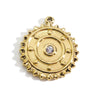 Wholesale Stainless Steel Zircon Inlaid Round Pendant And Earrings With Electroplating Treatment