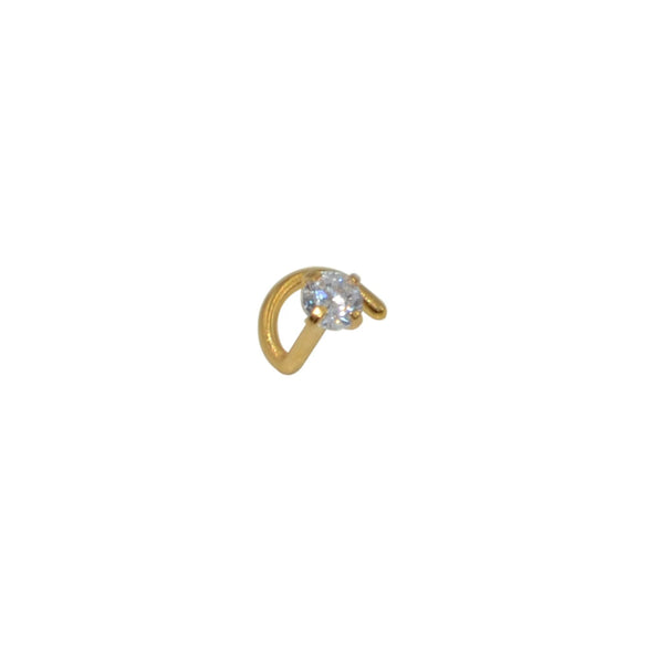 Wholesale Stainless Steel Zircon Nose Ring L S Straight Rod Shape Electroplated Unisex