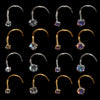 Wholesale Stainless Steel Zircon Nose Ring L S Straight Rod Shape Electroplated Unisex