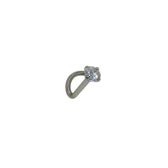 Wholesale Stainless Steel Zircon Nose Ring L S Straight Rod Shape Electroplated Unisex