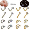Wholesale Stainless Steel Zircon Nose Ring L S Straight Rod Shape Electroplated Unisex