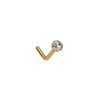 Wholesale Stainless Steel Zircon Nose Ring L S Straight Rod Shape Electroplated Unisex