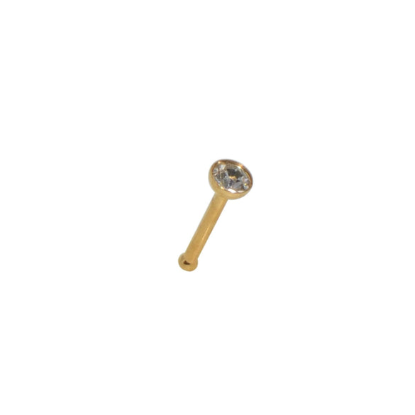Wholesale Stainless Steel Zircon Nose Ring L S Straight Rod Shape Electroplated Unisex