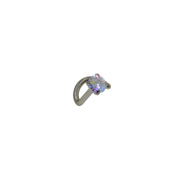 Wholesale Stainless Steel Zircon Nose Ring L S Straight Rod Shape Electroplated Unisex