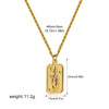 Wholesale Stainless Steel Zircon Pendant Necklace With Square Sun Star Stamp 18K Vacuum Electroplated Gold For Women Personality Style