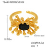 Wholesale 316L Stainless Steel Zircon Retro Plants Flowers Open Ring Earrings With Electroplating