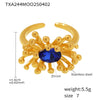 Wholesale 316L Stainless Steel Zircon Retro Plants Flowers Open Ring Earrings With Electroplating