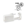 Wholesale Stainless Steel Zircon Rhinestone Disposable Ear Piercing Device With Flower Pattern And Electroplating Treatment