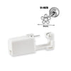 Wholesale Stainless Steel Zircon Rhinestone Disposable Ear Piercing Device With Flower Pattern And Electroplating Treatment