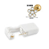 Wholesale Stainless Steel Zircon Rhinestone Disposable Ear Piercing Device With Flower Pattern And Electroplating Treatment