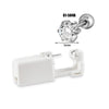 Wholesale Stainless Steel Zircon Rhinestone Disposable Ear Piercing Device With Flower Pattern And Electroplating Treatment