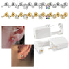 Wholesale Stainless Steel Zircon Rhinestone Disposable Ear Piercing Device With Flower Pattern And Electroplating Treatment