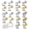 Wholesale Stainless Steel Zircon Rhinestone Disposable Ear Piercing Device With Flower Pattern And Electroplating Treatment