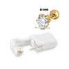 Wholesale Stainless Steel Zircon Rhinestone Disposable Ear Piercing Device With Flower Pattern And Electroplating Treatment
