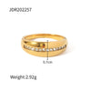 Wholesale Stainless Steel Zircon Ring For Women With Geometric Design And Electroplating
