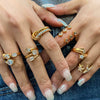 Wholesale Stainless Steel Zircon Ring For Women With Geometric Design And Electroplating
