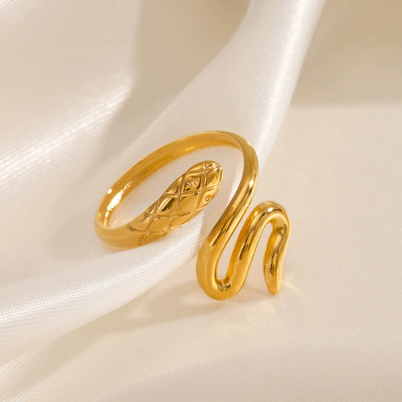 Wholesale Stainless Steel Zodiac Snake Ring For Women With Electroplating Design