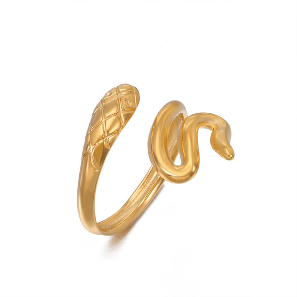 Wholesale Stainless Steel Zodiac Snake Ring For Women With Electroplating Design
