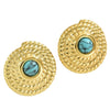 Wholesale Stamped Geometric Blue Turquoise Stainless Steel Earrings For Women