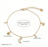 Wholesale Star And Crescent Moon Stainless Steel Vacuum Plated Bracelet For Women Girly Style