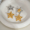 Wholesale Star Earrings In Gold And Silver Two Color Fashion Design Made Of Titanium Steel With Pvd Furnace Vacuum Real Gold Plating For Women