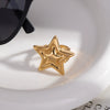 Wholesale Star Opening Ring In Gold And Silver Two Color Fashion Design Made Of Stainless Steel With Pvd Furnace Vacuum Real Gold Plating Unisex And All Match Jewelry
