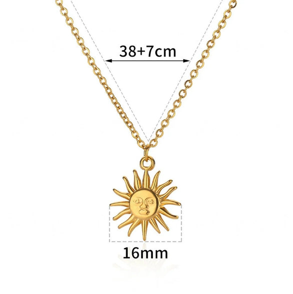 Wholesale Star Pendant Necklace With Starry Sky Design Gold Electroplated Stainless Steel Cross Chain Unisex