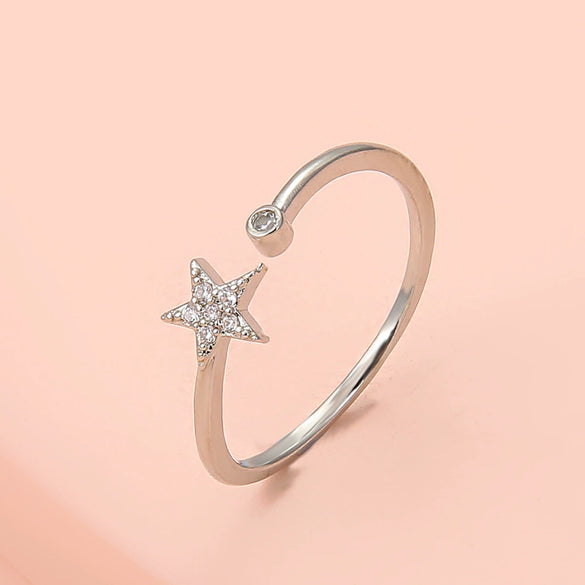 Wholesale Star Ring Copper Electroplating Women's Hand Jewelry