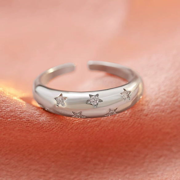 Wholesale Star Ring Copper Electroplating Women's Hand Jewelry