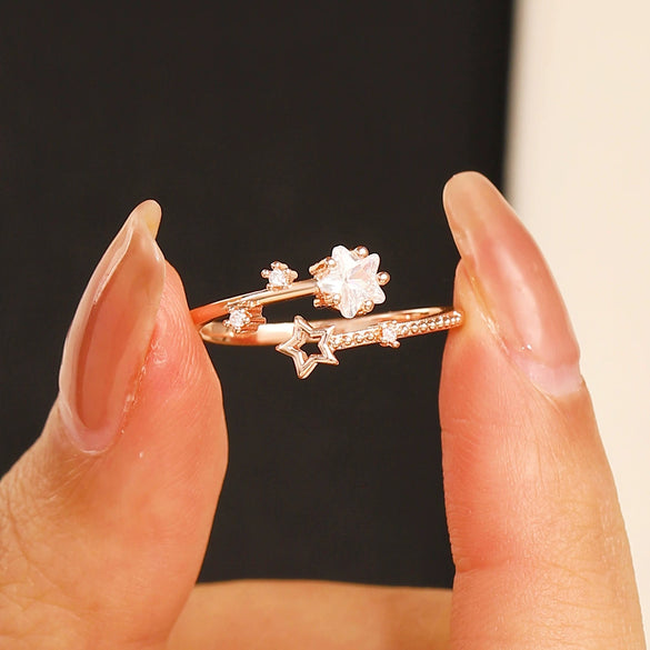 Wholesale Star Ring Copper Electroplating Women's Hand Jewelry