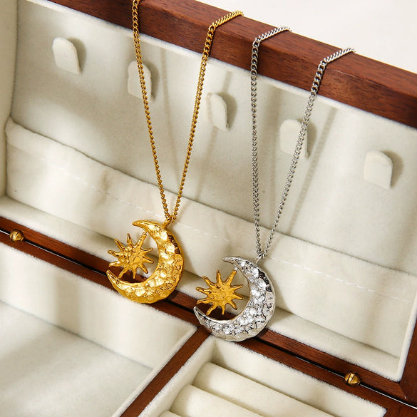 Wholesale Star Shape Gold Plated Stainless Steel Rotatable Pendant Necklace For Women And Unisex