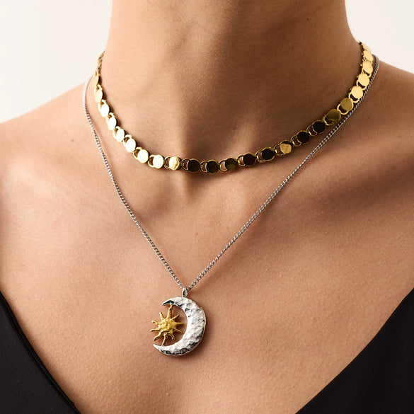 Wholesale Star Shape Gold Plated Stainless Steel Rotatable Pendant Necklace For Women And Unisex