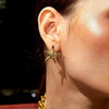 Wholesale Star Shaped Swirl Pattern Stainless Steel Earrings With Vacuum Real Gold Plating For Women