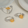 Wholesale Star Shell Opening Ring In Gold And Silver Color Matching Retro Simple Cold Wind Style Stainless Steel Jewelry With Pvd Furnace Vacuum Real Gold Plating For Women