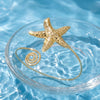 Wholesale Starfish And Coral Open Arm Bracelet Iron Electroplated Modern Minimalist Animal Style Jewelry Accessory