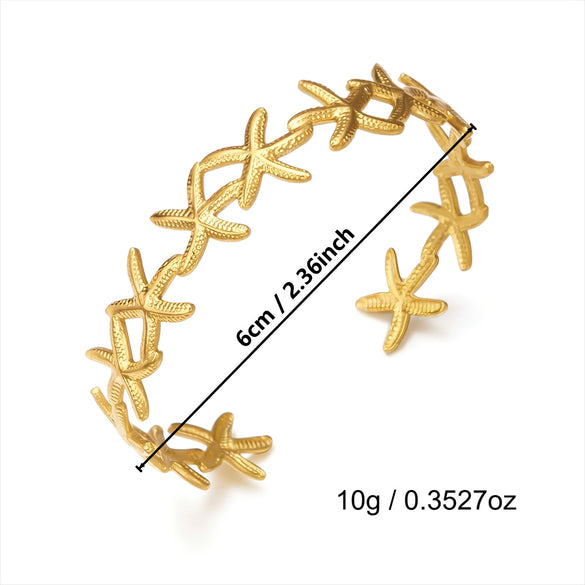 Wholesale Starfish And Shell Patchwork Fishshaped Stainless Steel Electroplated Bracelet Jewelry Accessories