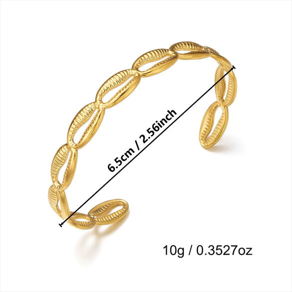 Wholesale Starfish And Shell Patchwork Fishshaped Stainless Steel Electroplated Bracelet Jewelry Accessories
