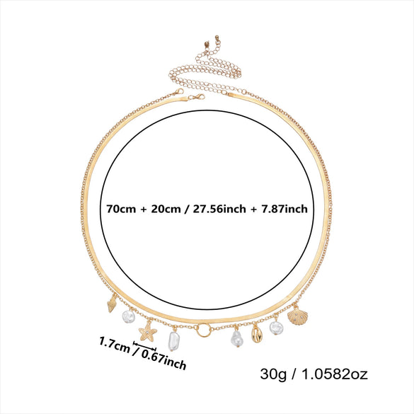 Wholesale Starfish Pearl Pendant Zinc Alloy Waist Chain For Women