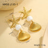 Wholesale Starfish Pendant Earrings Stainless Steel Geometric Fashion Electroplated Women