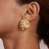 Wholesale Starfish Shell Stainless Steel Geometric Earrings Electroplated For Ladies