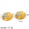 Wholesale Starfish Shell Stainless Steel Geometric Earrings Electroplated For Ladies